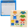 Tablero borrable con juego didactico de encajar vistidos de personajes gato