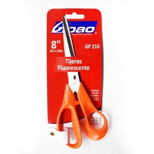 Tijeras multiusos mango ergonomico en todos los tamanos naranja 8 pulgadas