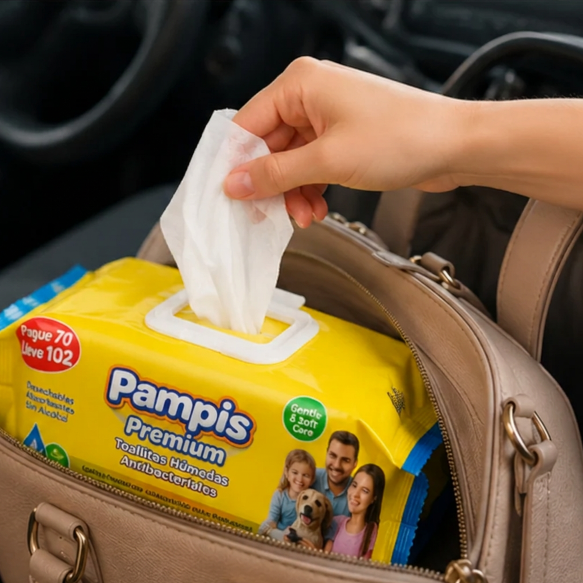 Toallitas Húmedas Antibacteriales Pampis Premium (15x20cm) – Paquete x102 Unidades (Pague 70 Lleve 102)