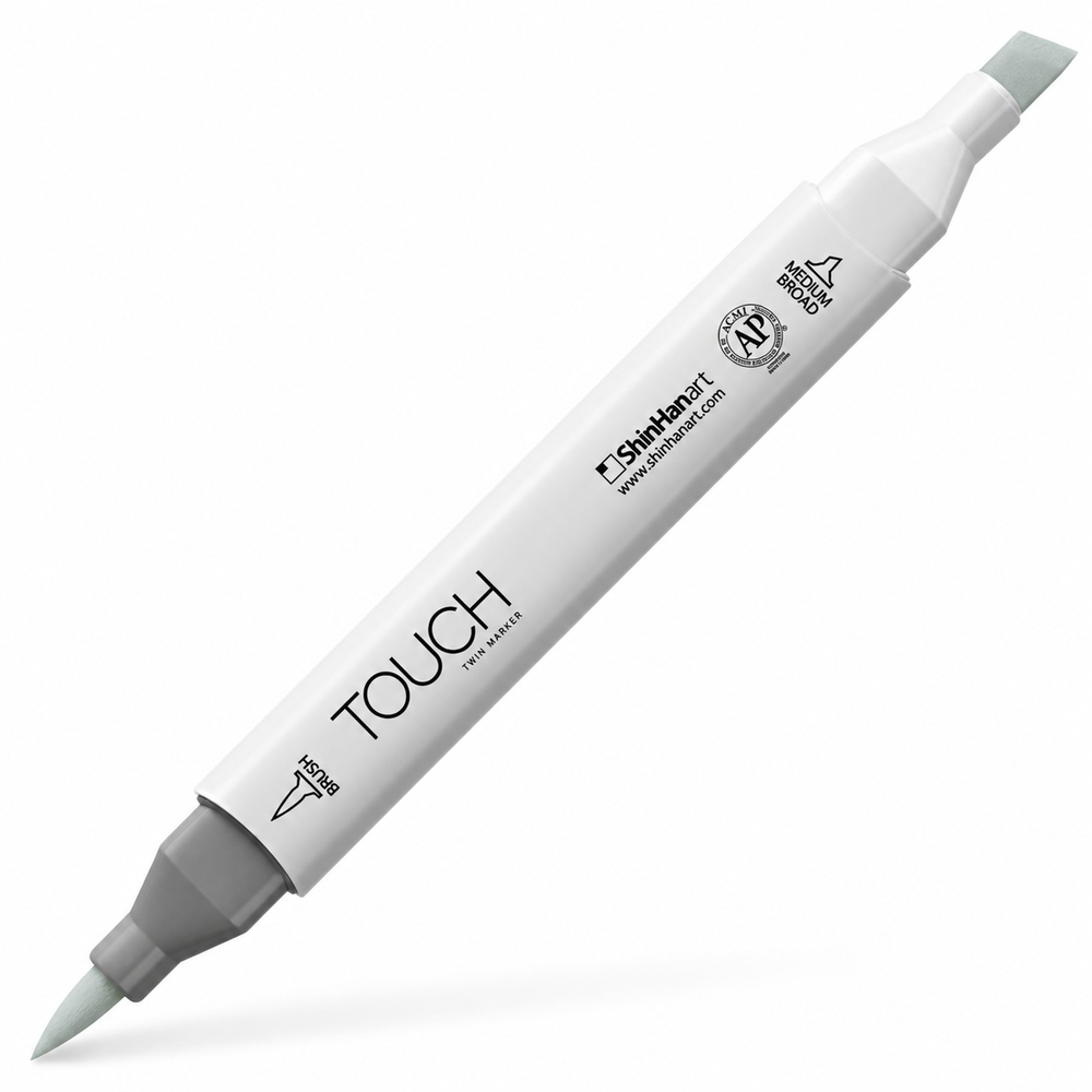 Marcador ShinHan TOUCH TWIN BRUSH GG1 GREEN GREY - vista principal. Imagen referencial generada.
