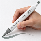 Marcador ShinHan TOUCH TWIN BRUSH GG5 GREEN GREY - ejemplo de uso. Imagen referencial generada.