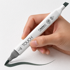 Marcador ShinHan TOUCH TWIN BRUSH GG9 GREEN GREY - ejemplo de uso. Imagen referencial generada.