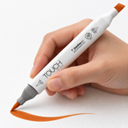 Marcador ShinHan TOUCH TWIN BRUSH YR21 TERRA COTTA - ejemplo de uso. Imagen referencial generada.