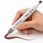 Marcador ShinHan TOUCH TWIN BRUSH BR92 CHOCOLATE - ejemplo de uso. Imagen referencial generada.