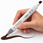 Marcador ShinHan TOUCH TWIN BRUSH BR98 CHESTNUT BROWN - ejemplo de uso. Imagen referencial generada.