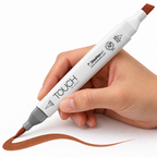 Marcador ShinHan TOUCH TWIN BRUSH BR96 MAHOGANY - ejemplo de uso. Imagen referencial generada.
