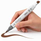 Marcador ShinHan TOUCH TWIN BRUSH BR95 BURNT SIENNA - ejemplo de uso. Imagen referencial generada.