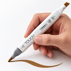 Marcador ShinHan TOUCH TWIN BRUSH BR100 WALNUT - ejemplo de uso. Imagen referencial generada.