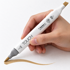 Marcador ShinHan TOUCH TWIN BRUSH BR104 BROWN GREY - ejemplo de uso. Imagen referencial generada.