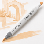 Marcador ShinHan TOUCH TWIN BRUSH BR107 SAND - ejemplo de uso. Imagen referencial.