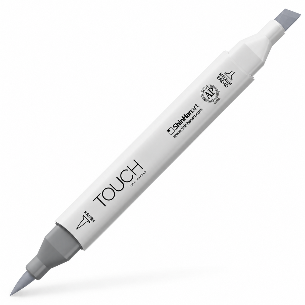 Marcador ShinHan TOUCH TWIN BRUSH CG3 COOL GREY - vista principal. Imagen referencial.