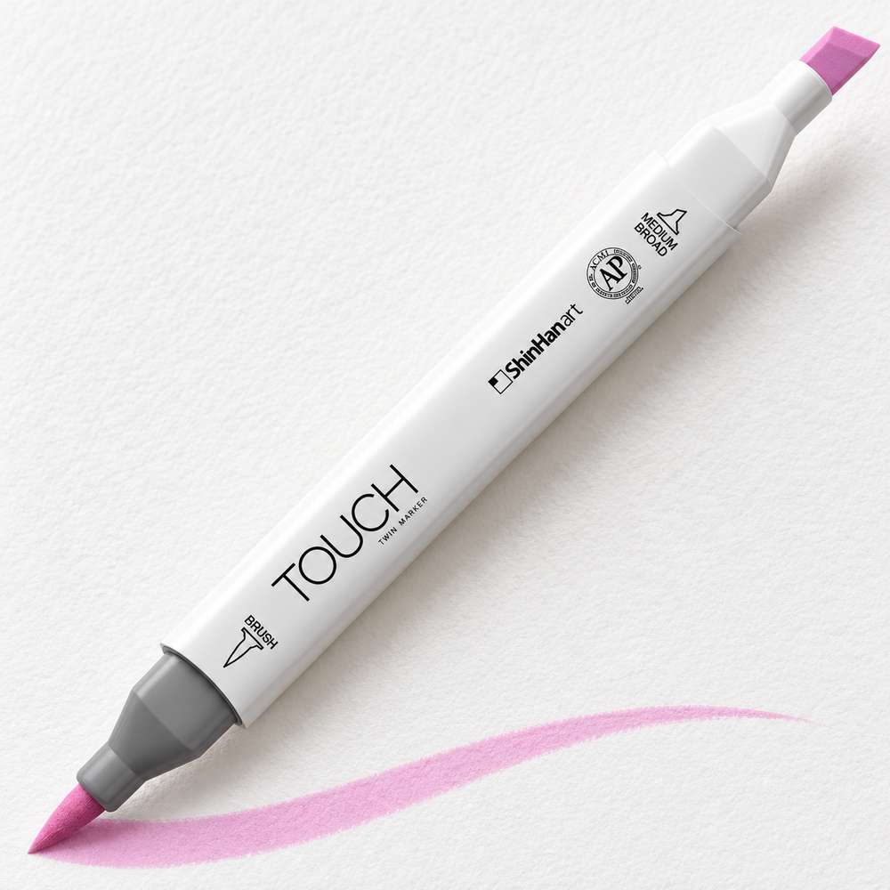 Marcador ShinHan TOUCH TWIN BRUSH P147 PALE LILAC - ejemplo de uso. Imagen referencial.