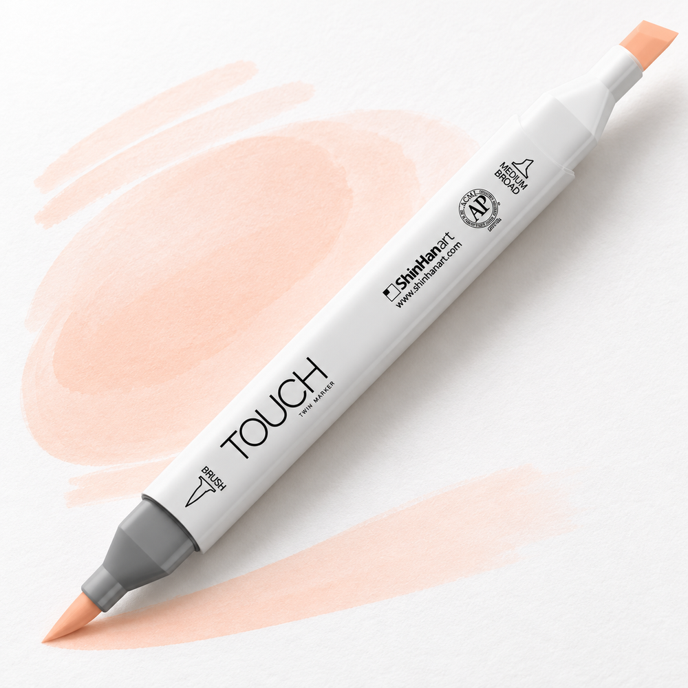 Marcador ShinHan TOUCH TWIN BRUSH R131 SKIN WHITE - ejemplo de uso. Imagen referencial.