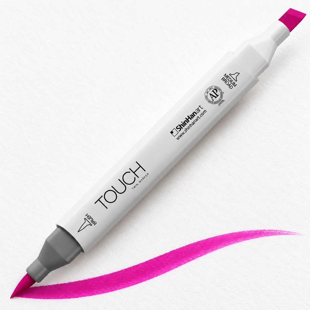 Marcador ShinHan TOUCH TWIN BRUSH RP86 VIVID REDDISH PURPLE - ejemplo de uso. Imagen referencial.