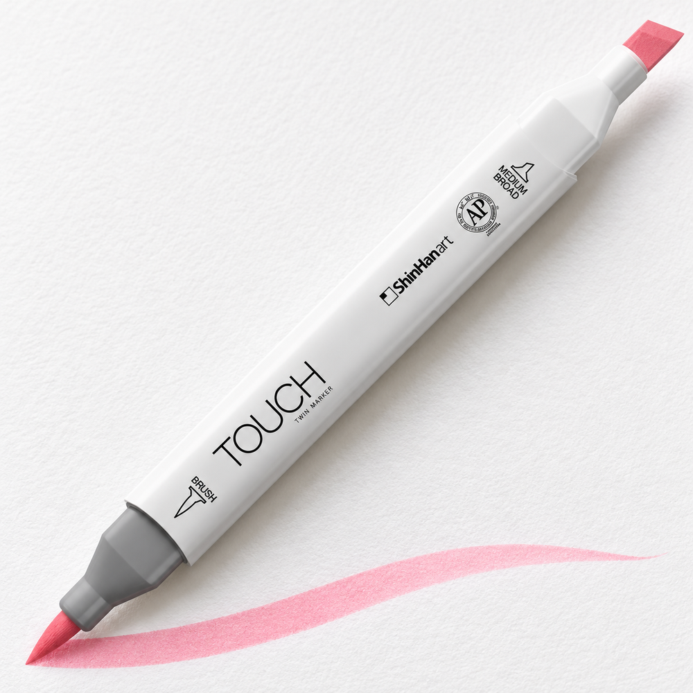 Marcador ShinHan TOUCH TWIN BRUSH RP9 PALE PINK - ejemplo de uso. Imagen referencial.