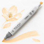 Marcador ShinHan TOUCH TWIN BRUSH YR142 PALE CREAM - ejemplo de uso. Imagen referencial.