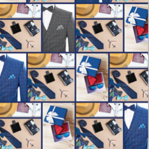 Traje corbata multicuadro