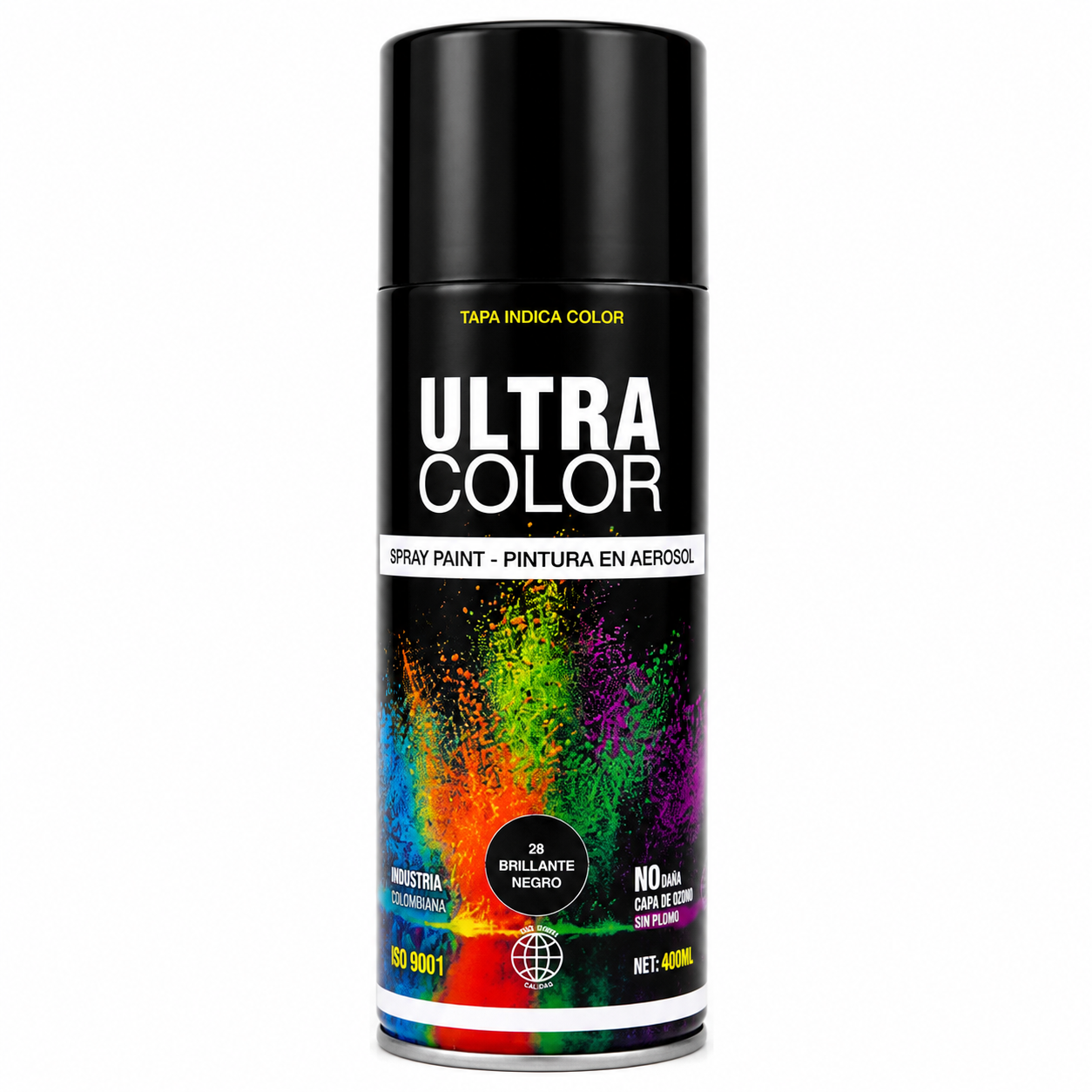 Pintura en aerosol Ultra Color negro brillante 400 ml aplicada en diferentes proyectos