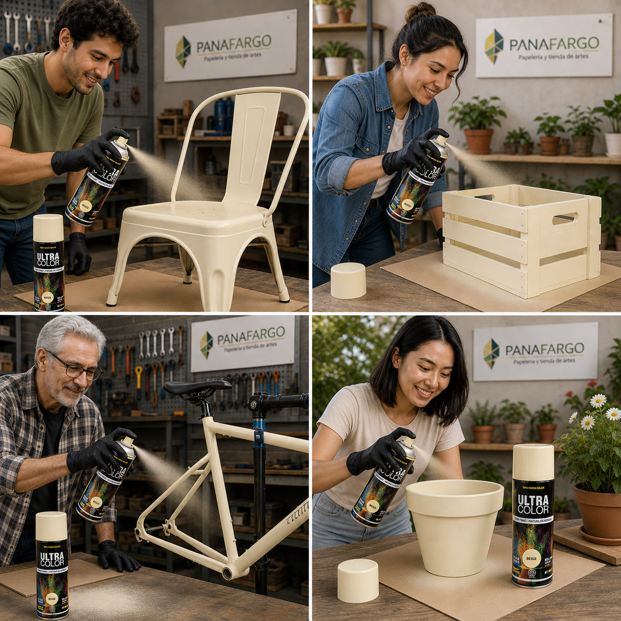 Usos de Laca Ultra Color en aerosol Beige en proyectos