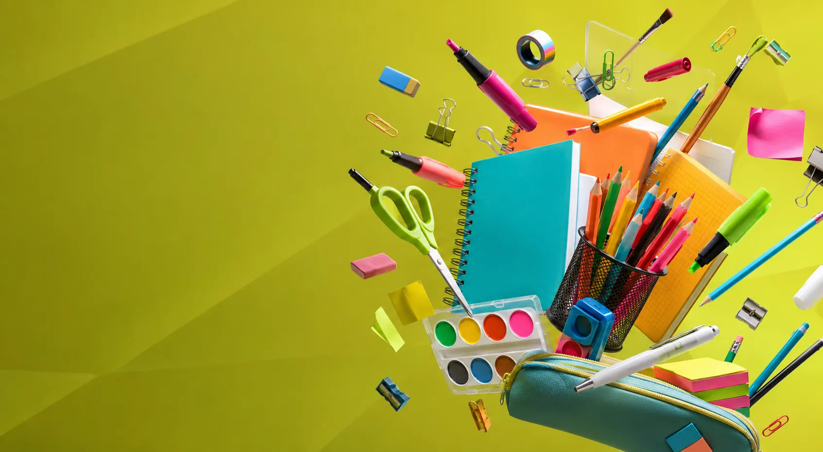 Útiles escolares, de arte y de oficina de colores