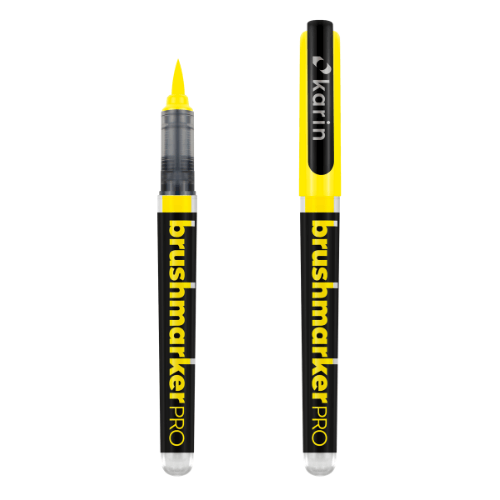 Marcadores-punta-pincel-karin-para-lettering-neon-amarillo-Panafargo