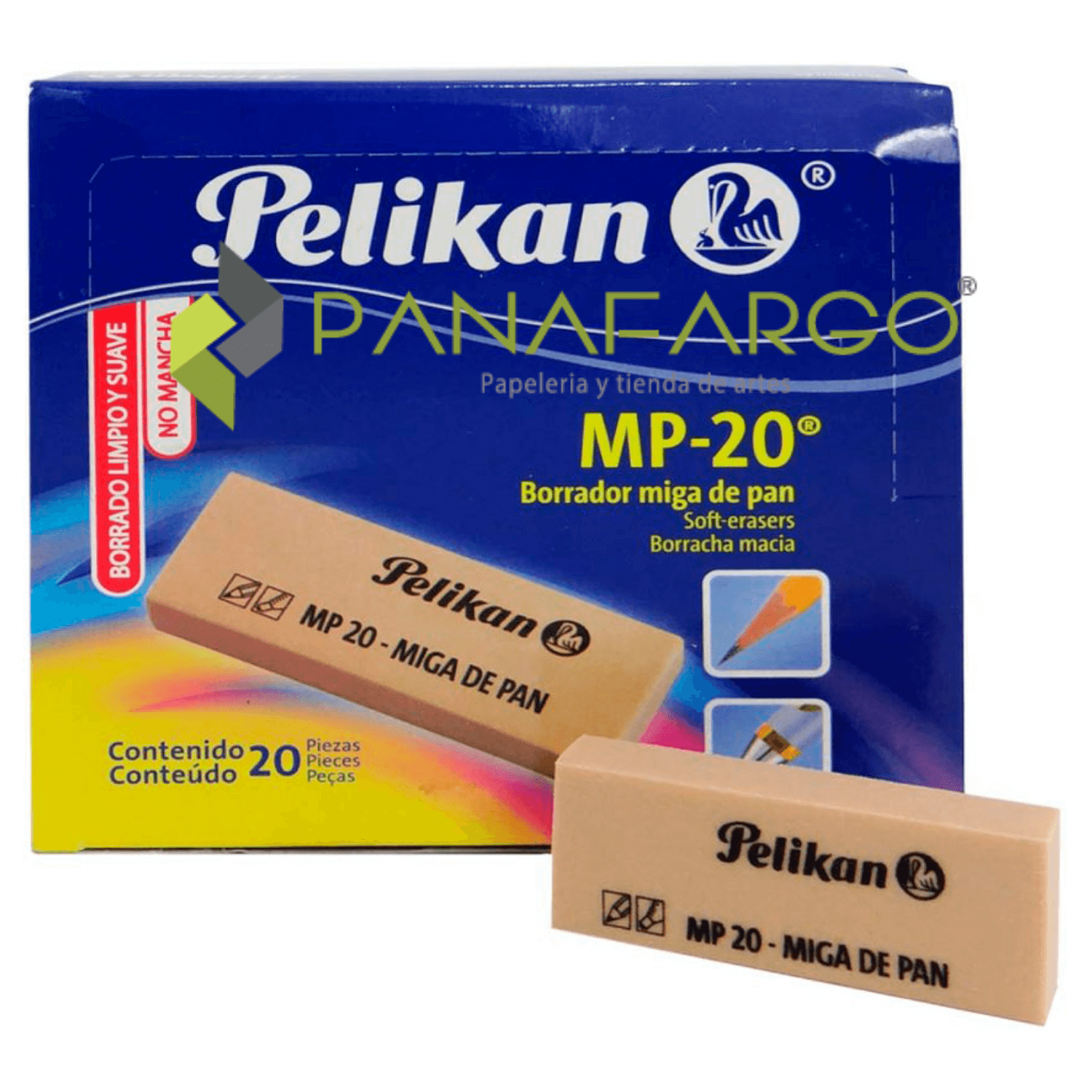 Lapiz borrador Pelikan “T” (goma azul)