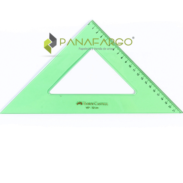 Escuadra Faber Castell 45º X 12 cms Verde Transparente + Panafargo