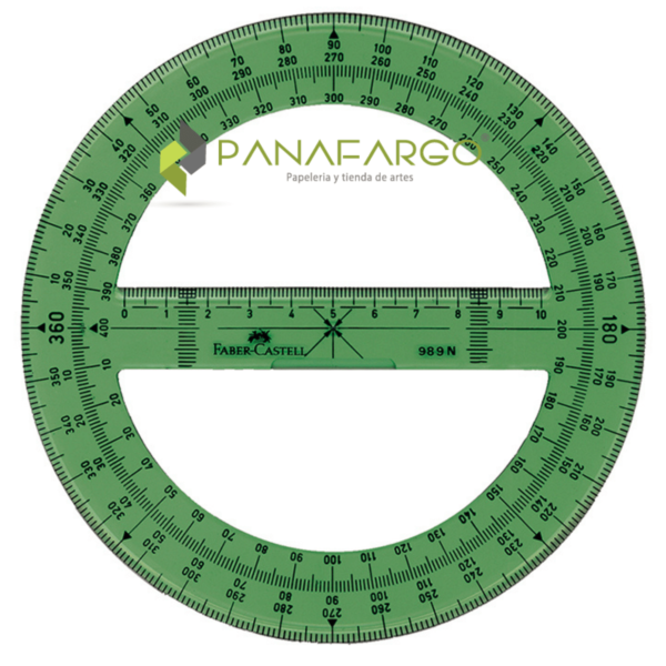 Transportador Faber Castell Profesional 360° 14 cm + Panafargo