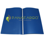 Carpeta Bisel Carta y Oficio Plastica azul abierta + Panafargo