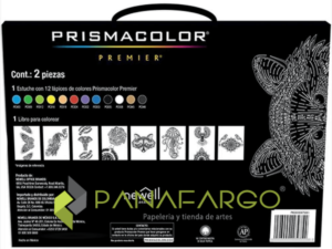Estuche Prismacolor Premier X 12 Colores Mas Libro Para Colorear Estuche atras + Panafargo
