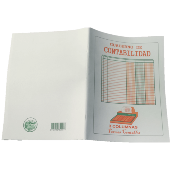 Cuaderno De Contabilidad Öficio Y Medio Oficio Atras pequeño+ Panafargo