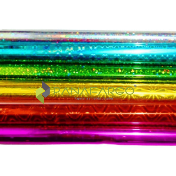 Papel Hologramico Rollo X 5 Pliegos 70 X 50 cm Colores + Panafargo