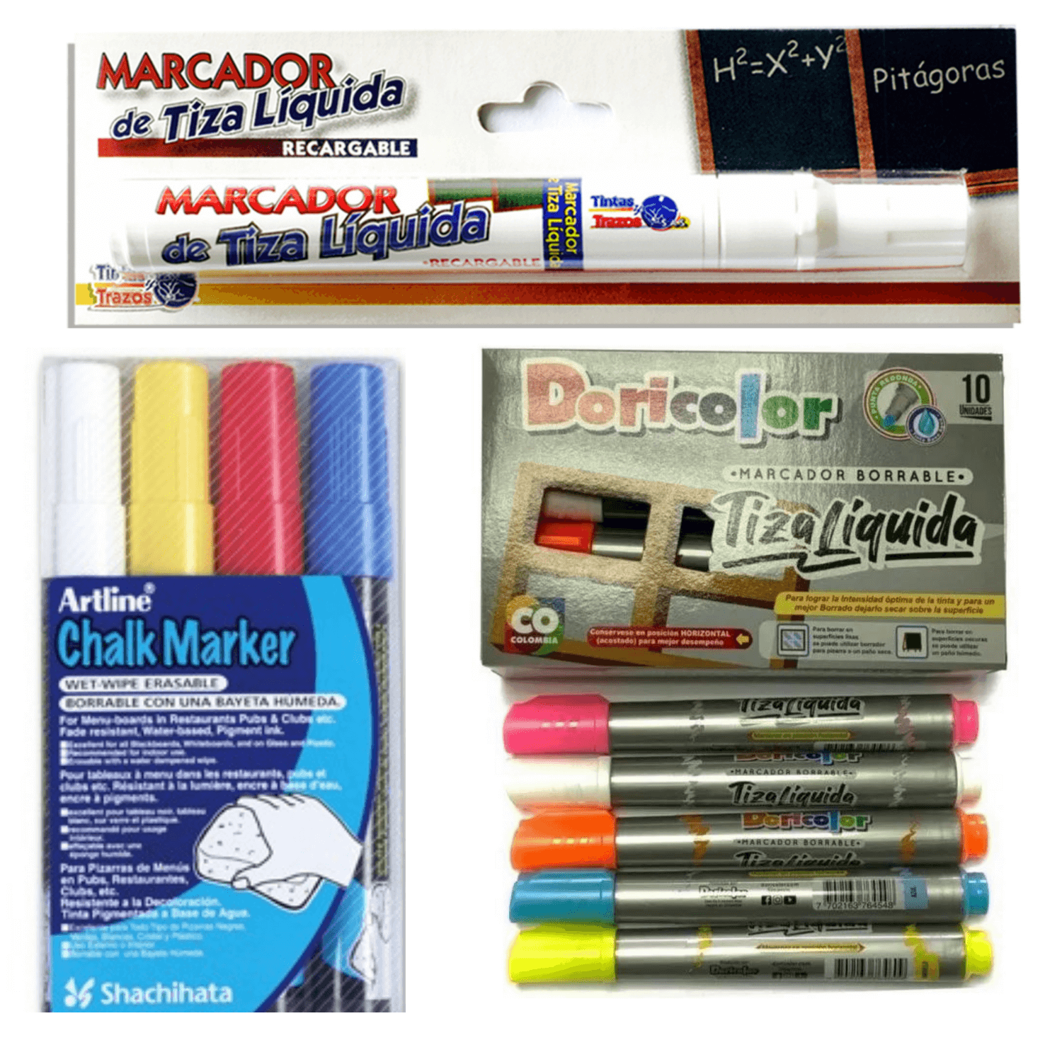 Banral Marcadores de tiza líquida borrables, marcadores de tiza neón de 24  colores para pizarra, incluye 6 colores metálicos y 56 etiquetas