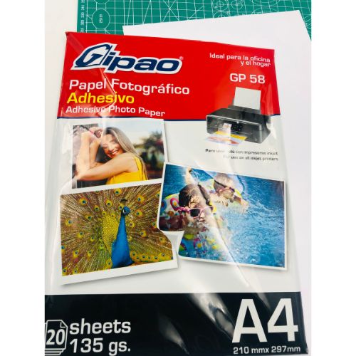 papel adhesivo para imprimir fotografia 135g Marca Gipao